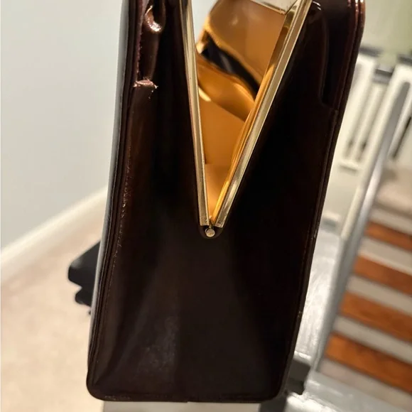 Vintage "by Caprio" Structured Mocha Color Shoulder Bag – 60s/70s Retro Classic - Picture 6 of 6